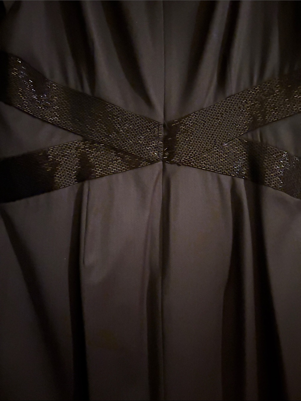 Anne Klein Black Evening Dress with Beaded Waist Detail